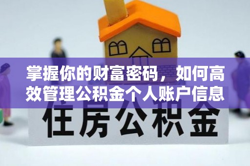 镇赉掌握你的财富密码，如何高效管理公积金个人账户信息