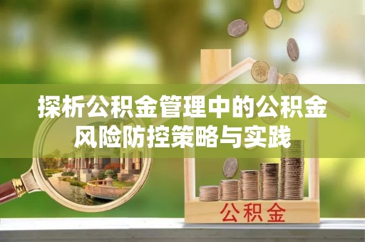 镇赉探析公积金管理中的公积金风险防控策略与实践