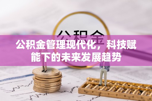 镇赉公积金管理现代化，科技赋能下的未来发展趋势