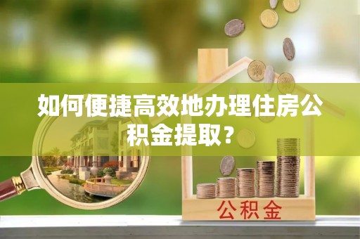 镇赉如何便捷高效地办理住房公积金提取？